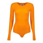 MM6 Maison Margiela Orange Långärmad Body Vår-Sommar 2025 Orange, Dam