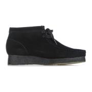 Clarks Svart Mocka Wallabee Boot Hög Mockasin Black, Herr