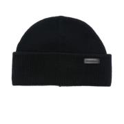 Emporio Armani Blå Ull Logo Beanie Mössa Blue, Herr