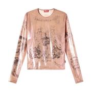 Diesel Grafiskt Tryck Rosa T-shirts och Polos Pink, Herr