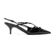 Miu Miu Svarta Läder Slingback Pumps Black, Dam