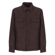 Woolrich Lila Vadderad Overshirt med Krage Purple, Herr