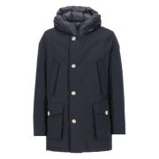 Woolrich Blå Parka med Logohuva Blue, Herr