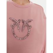 Pinko Love Birds Broderad Rosa Sweatshirt Pink, Dam