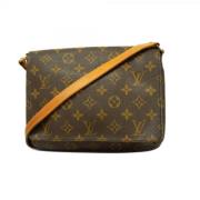 Louis Vuitton Vintage Pre-owned Tyg axelremsvskor Brown, Dam