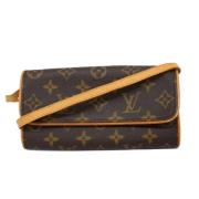 Louis Vuitton Vintage Pre-owned Tyg axelremsvskor Brown, Dam