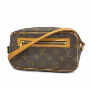 Louis Vuitton Vintage Pre-owned Tyg axelremsvskor Brown, Dam