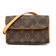 Louis Vuitton Vintage Pre-owned Tyg crossbodyvskor Brown, Dam