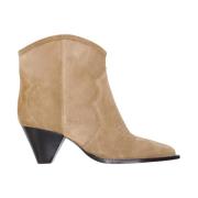 Isabel Marant Taupe Mocka Läder Western Ankelboots Beige, Herr