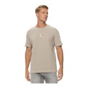 Calvin Klein Broderad logotyp bomull T-shirt Beige, Herr