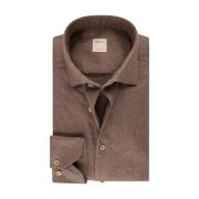 Stenströms Slim Fit Flanellskjorta med pärlknappar Brown, Herr