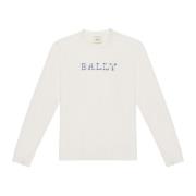 Bally Logo Crewneck Sweatshirt White, Dam