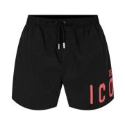 Dsquared2 Svarta Icon Logo Badshorts Black, Herr