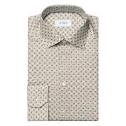 Eton Slim Fit Twill Print Skjorta Multicolor, Herr