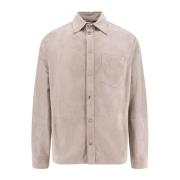 Brunello Cucinelli Mocka Snap Button Skjorta Italien Tillverkad Gray, ...