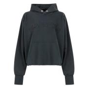 Maison Margiela Broderad Bomullshoodie Gray, Dam