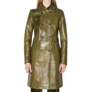 Barbara Bui Grön lackläder trenchcoat Green, Dam