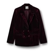 Sofie Schnoor Velour Blazer Viviansw Burgundy Red, Dam