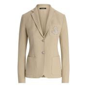 Ralph Lauren Beige Anfisa Fodrad Jacka Blazer Beige, Dam