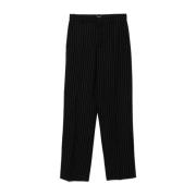 Wardrobe.nyc Svart Pinstripe Straight Leg Byxor Black, Dam