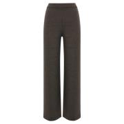 Max Mara Brun Ull Straight Leg Byxor Brown, Dam