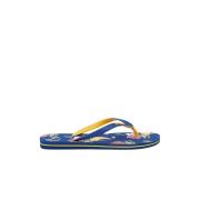 Ralph Lauren Marinblå flip-flops med blommigt mönster Bolt Blue, Herr