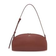 A.p.c. Strukturerad Demi-Lune Axelväska Brown, Dam