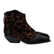 Elena Iachi Leopardmönstrade Ankelboots Tobak Multicolor, Dam