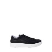 Armani Exchange Svarta lädersneakers Vår/Sommarkollektion Black, Herr