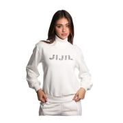 Jijil Högkrage Sweatshirt med Swarovski Logo White, Dam