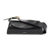 Jil Sander Mini läder axelväska Black, Dam