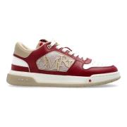 Amiri Röda Låga Sneakers Tvåtonigt Läder Mesh Red, Herr