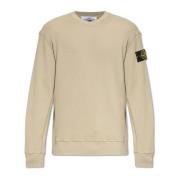 Stone Island Sweatshirt med logga Beige, Herr