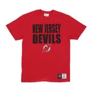 Mitchell & Ness NHL Devils Tee Celebration Shirt Red, Herr