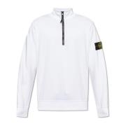 Stone Island Sweatshirt med logotyp White, Herr