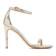 Stuart Weitzman Nudistcurve Sandaler i Platina Gray, Dam