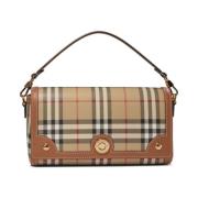 Burberry Multifärgat Läder Axelväska med Vintage Check Mönster Gray, D...