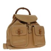 Gucci Vintage Pre-owned Laeder ryggsckar Beige, Dam