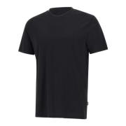 Hugo Boss Svart Merceriserad Bomull T-shirt Rund Hals Black, Herr