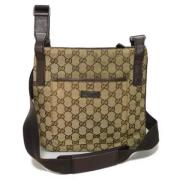 Gucci Vintage Pre-owned Canvas crossbodyvskor Beige, Dam