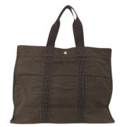 Hermès Vintage Pre-owned Canvas handvskor Gray, Dam