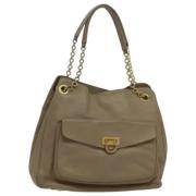 Salvatore Ferragamo Pre-owned Pre-owned Laeder handvskor Beige, Dam