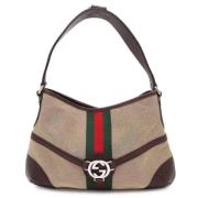 Gucci Vintage Pre-owned Canvas gucci-vskor Beige, Dam