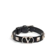 Valentino Garavani VLogo Signature Läderarmband Black, Herr