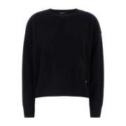 Versace Midnight Blue Wool Blend Sweater Blue, Dam