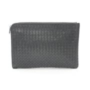 Bottega Veneta Vintage Pre-owned Laeder kuvertvskor Gray, Dam