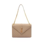 Yves Saint Laurent Vintage Pre-owned Laeder axelremsvskor Beige, Dam