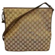 Gucci Vintage Pre-owned Canvas axelremsvskor Brown, Dam