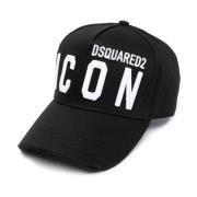 Dsquared2 Ikon Baseballkeps Svart Bomull Böjd Skärm Black, Unisex