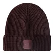 C.p. Company Ull Patch Beanie i Extrafin Ull Brown, Herr